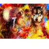 La Femme Indienne et le Loup 500 Pièces  Grafika