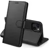 PHONILLICO Coque pour iPhone 13 (6,1) - Portefeuille Noir Rabat Clapet Aimanté Rangement Cartes