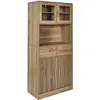 ALTOBUY PAJAN - Buffet Vaisselier Multi-Rangement Effet Bois avec Tasseaux