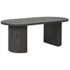 Altobuy Ankara - Table basse Ovale Pieds Relief mdf Effet bois foncé