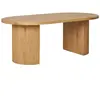 ALTOBUY ANKARA - Table basse Ovale Pieds Relief MDF Effet bois naturel -