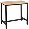 Table Mange-Debout - ALTOBUY - Seryne - Bois Massif - Acier Noir - 4 Places - 120cm