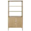 Altobuy MAYA - Buffet 2 Portes Effet Bois et Façades Rotin