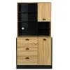 Altobuy DINAJ - Buffet Vaisselier Multi-Rangement Aspect Bois