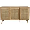 Buffet bas - ALTOBUY - MAYA - Effet bois - Façades rotin - Marron