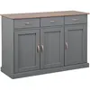MELINA - Buffet 3 Portes 3 Tiroirs Coloris Gris - Altobuy