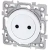 Prise de courant 2P sans terre Blanc 16A Eur'Ohm Square 60241
