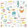 Tissu coton Dashwood Summer Fun animaux marins vendu au mètre - fun bl...