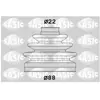Jeu de soufflets, arbre de transmission SASIC 1906099
