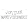 Ballons - HOBI - Joyeux anniversaire - Métallisé - 36 cm - Argenté