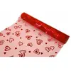 Chemin de table organza ROUGE & Coeurs rouges brillants