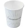 Lot de 6 Gobelets Communion en carton 25cl, Blanc/Argent