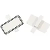 Paquet de 6 mini-ARDOISES DAMIER bois sur Pince blanche