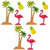 Sachet 9 confettis EXOTIQUES (palmier, flamant, ananas) en bois