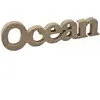 Déco table Mot OCEAN effet sablé ivoire 21,4cm