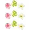 Sachet de 9 confettis - Fleurs et Feuilles tropicales en bois DEK0098