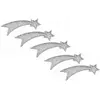 Lot de 5 Etoiles Filantes pailletées 7cm en résine, Argent