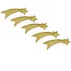 Lot de 5 Etoiles Filantes pailletées 7cm en résine, Or