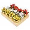 TENDANCES FETES 1 Composition florale de Noël artificielle de 16 cm REF/PO1029 Modèle aléatoire: argent, rouge ou doré or
