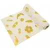 Chemin de table TOILE imprimée Exotique Or brillant 4m