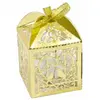 HOBI 10 Boîtes en carton coeur et colombes doré métallisé 5 x 7,5 cm - Or