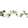 Guirlande de Roses Blanches et feuilles de lierre 1m70