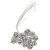 Sachet de 36 mini-Roses métallisées brillantes, Argent