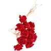 HOBI 48 mini roses en satin - coloris : rouge Diamètre de la rose : 1,5 CM