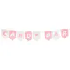 Guirlande Candy Bar rose et blanche 3,60m