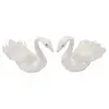 Lot de 2 Cygnes déco blancs avec paillettes et plumes 11cm