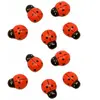 Le Géant de la fête 10 coccinelles bois autocollantes 1.5cm rouge - hobi mt892/10