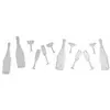 Sachet de 12 Confettis de table en bois Champagne/Flutes, Argent