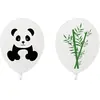 HOBI Ballons en latex - 8 pièces - Blanc - Panda ou bambou - Diamètre 25cm