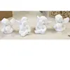 Lot de 4 petits Angelots assis en résine 3cm, Blanc