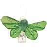 Sachet 4 Mini-Papillons STRASS sur pincette 3,5cm Vert