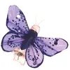 Sachet 4 Mini-Papillons STRASS sur pincette 3,5cm Parme