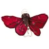 Sachet 4 Mini-Papillons STRASS sur pincette 3,5cm Bordeaux