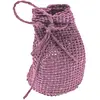 Sachet 6 bourses Tressées en Jute parme/prune