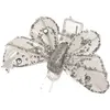 Sachet 4 Mini-Papillons STRASS sur pincette 3,5cm Argent