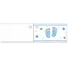 10 étiquettes papier pied bleu Baptême Garçon