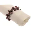 Sachet de 2 ronds de serviette en Perles, Chocolat