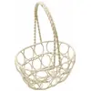 Panier ovale MéTALLIQUE 13cm ivoire