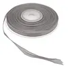 HOBI Ruban en satin 1 face - Couleur gris - Pour décoration de mariage, baptême, communion, anniversaire