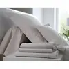 Blanc des Vosges Uni Percale Taie de traversin Coton Lin 90 x 190 cm