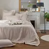 Blanc des Vosges Taie d'oreiller satin jacquard Divine Chanvre