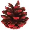 Sachet de 12 Pommes de pin 5cm, pailletées Rouge