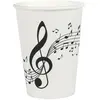 Lot de 10 Gobelets Musique Clé de sol, Blanc 25cl