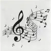 Sachet de 20 Serviettes Musique CLÉ DE SOL Blanches 33x33cm