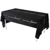 Nappe Bonne Année en tissu rectangle 1,42m x 2m Noire