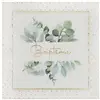 SANTEX 20 Serviettes de table "Baptême Végétal" 16.5cm style nature Champêtre avec dorure REF/8376